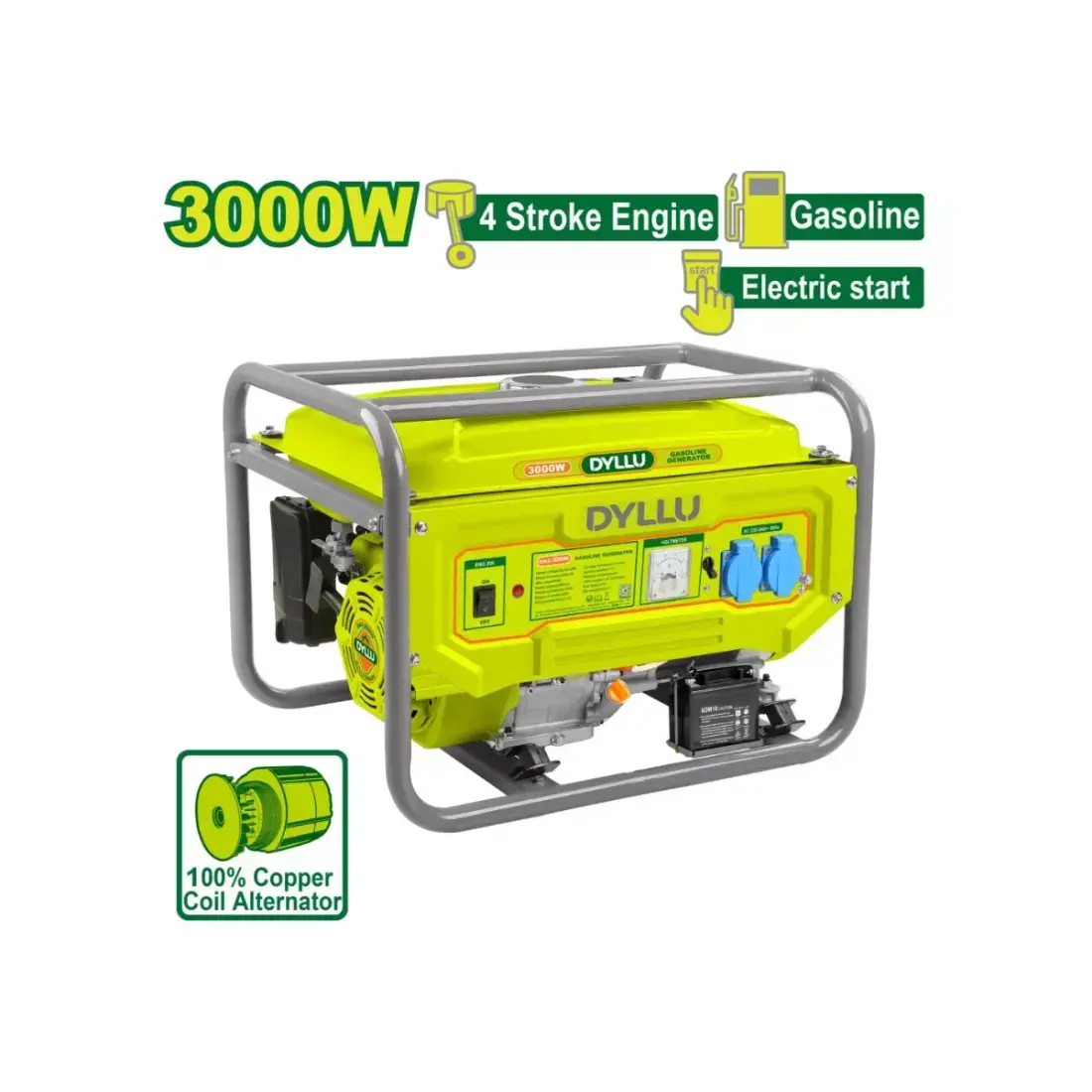 DTGEAA06D გენერატორი ბენზინზე სტარტერით 3.0 KW - Technomall.ge DTGEAA06D გენერატორი ბენზინზე სტარტერით 3.0 KW